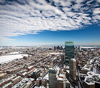 Photo of the city in Winter. Links to Gifts from Retirement Plans